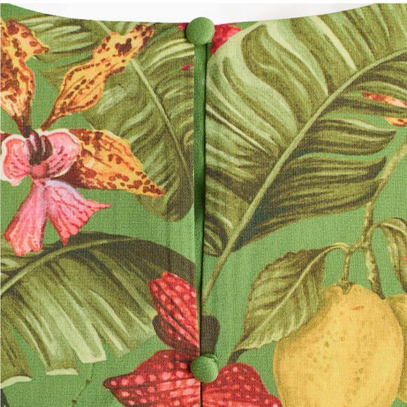 H&M NWT Crop Top ONLY part of a Coord set with Wrap Skirt Botanical Floral Print - Picture 14 of 17